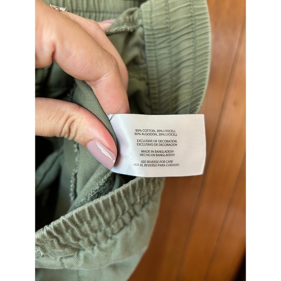 GAP Green Cotton Parachute Joggers Drawstring Size Medium - Picture 10 of 10